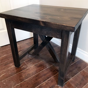 custom wood coffee end table