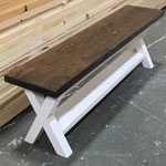 rustic wood bench