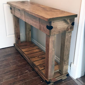 rustic wood hall table