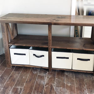 rustic wood hall table