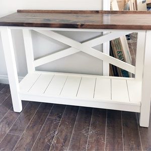 wood hall table