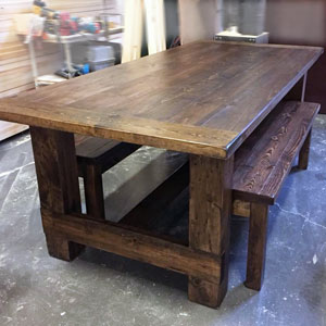 rustic wood kitchen table