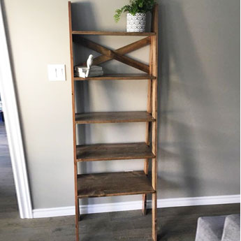solid wood ladder shelf